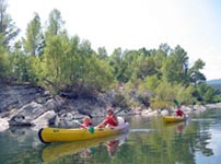 Canoe sur l'Hrault proche de la Bergerie du Bayle